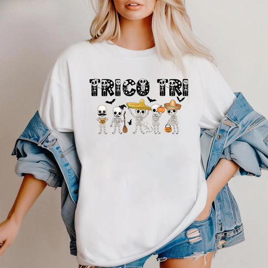 Cute Ghost "Boo" Halloween T-Shirt - Drinking Mexican Ghost Graphic Tee, Spooky Season Apparel-Pasimax