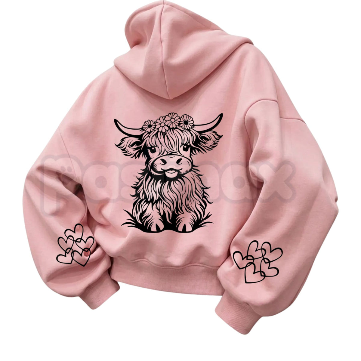 Cute Highland Cow Print Hoodie – Vintage Floral Western Graphic Pullover, Country Farmhouse Aesthetic Sweatshirt, Unisex Heavy Blend-Pasimax