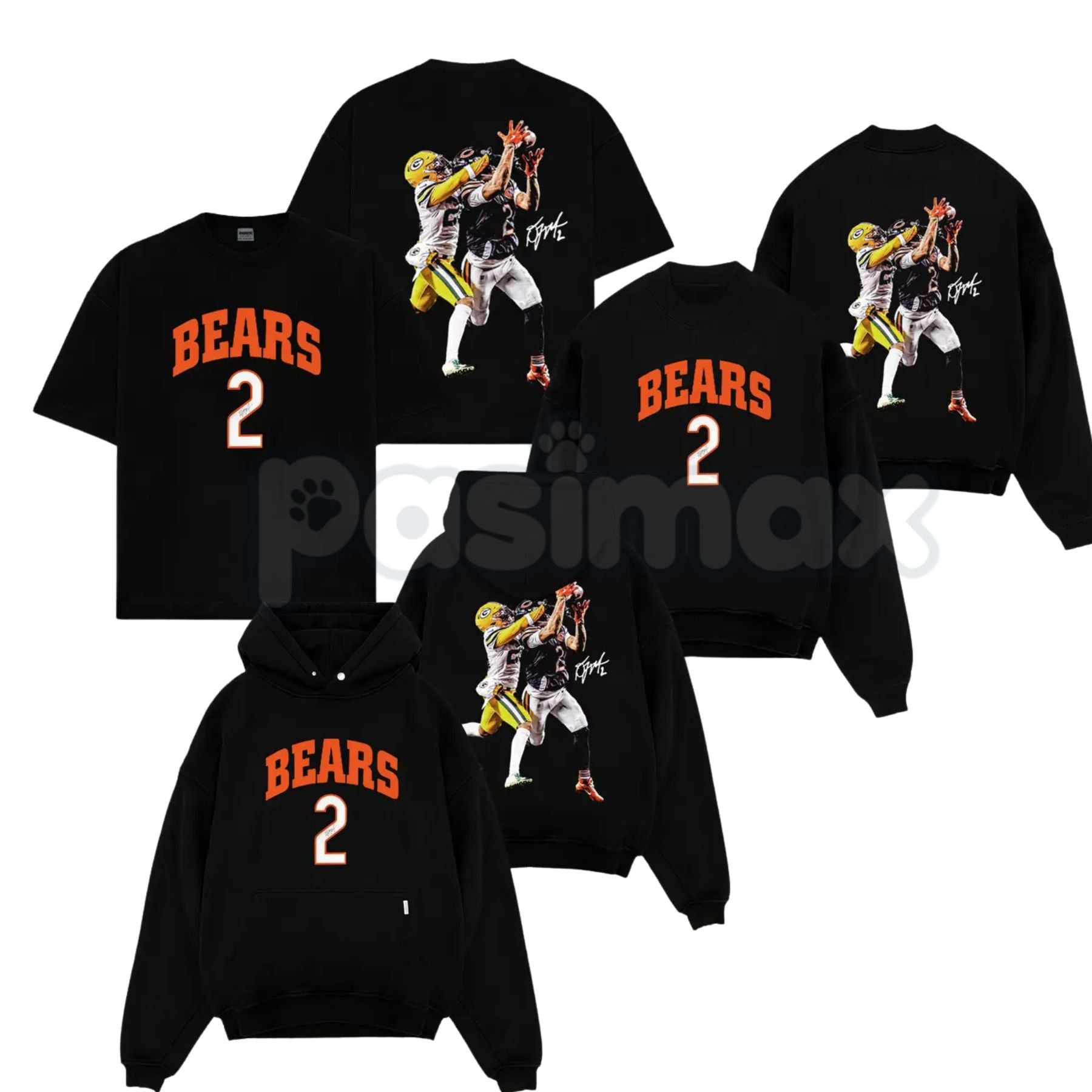 Da Bears Fit – DJ Moore 2 'Catch' Game Day Cotton Hoodie, Soft & Comfortable Sweatshirt and T-Shirt-Pasimax