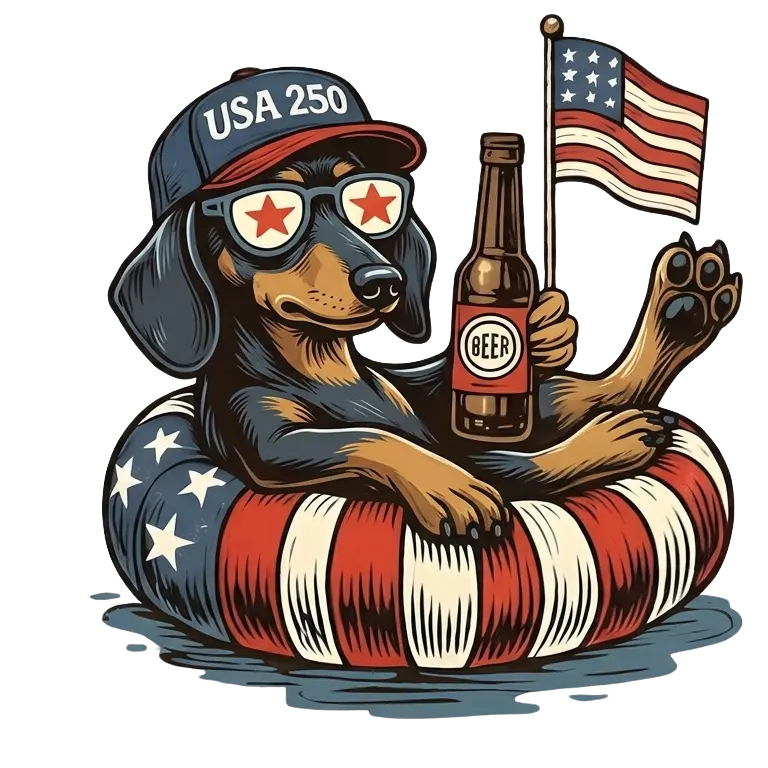 Comfort Colors® 250th Anniversary Dachshund 4th of July T-Shirt – Funny Patriotic Dog Lover Tee, Semiquincentennial USA 1776–2026 Shirt, Wiener Dog Independence Day Gift