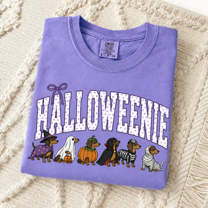 Comfort Colors® Dog Breeds Halloween T-Shirt – Funny Dog Mom Spooky Season Graphic Tee, Vintage Pet Lover Unisex Top