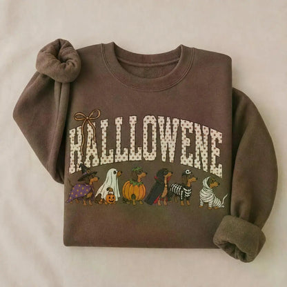 Dark Chocolate 30+ Halloween Dog Breeds Sweatshirt | Dog Mom Fall Crewneck