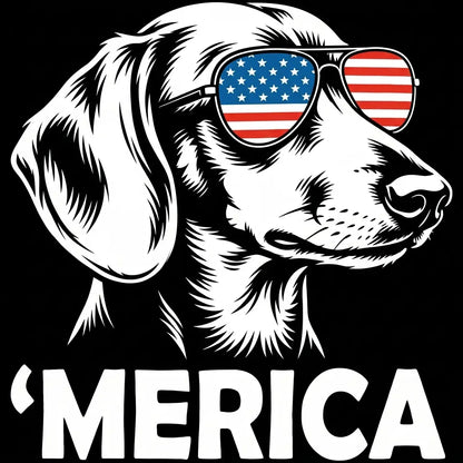 Comfort Colors® Patriotic Dog 4th of July T-Shirt – Funny "Merica" Golden Retriever & Australian Shepherd Shirt, Retro Independence Day Dog Lover Tee