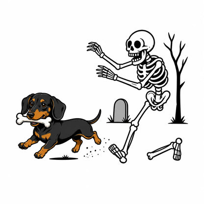 Comfort Colors® Dog Breeds Halloween Skeleton T-Shirt – Funny Spooky Season Pet Lover Graphic Tee, Retro Aesthetic Dog Costume Unisex Top