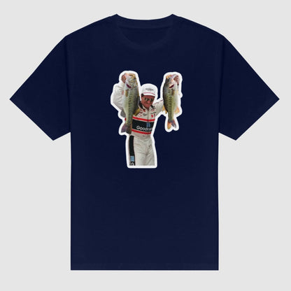 Dale Earnhardt Fishing Graphic Tee - Bass Angler & NASCAR Legend Shirt, Vintage Racing Apparel-Pasimax