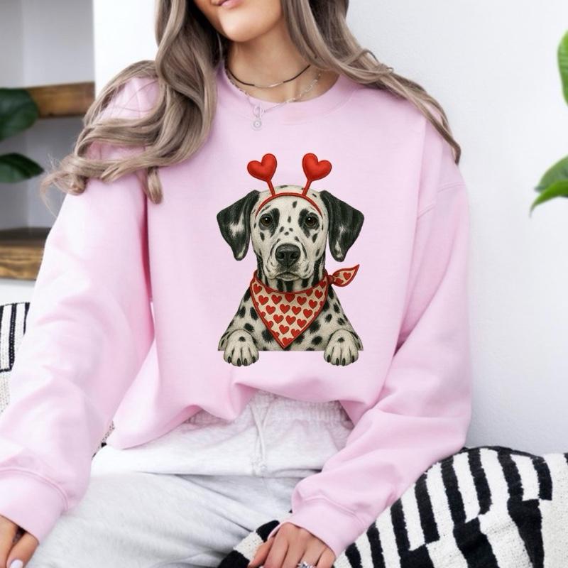 Valentine's Dog Sweatshirt | My Dog is My Valentine Crewneck | Retro Puppy Heart Graphic Jumper | Dog Mom Valentine's Day Gift