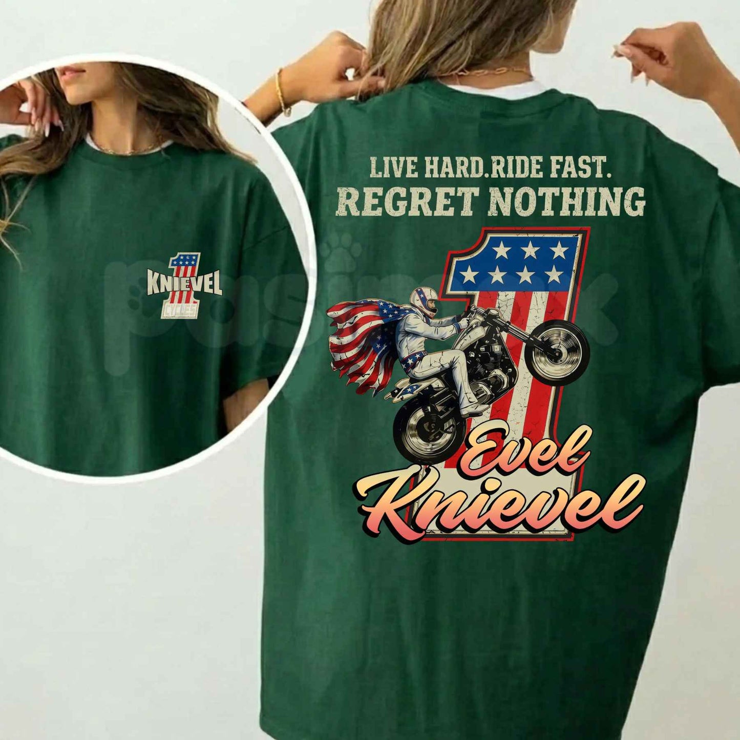 Daredevil Legend Evel Knievel Tee – Live Hard Ride Fast T-Shirt, American Rider Unisex Cotton Shirt, Cool Biker Gift-Pasimax