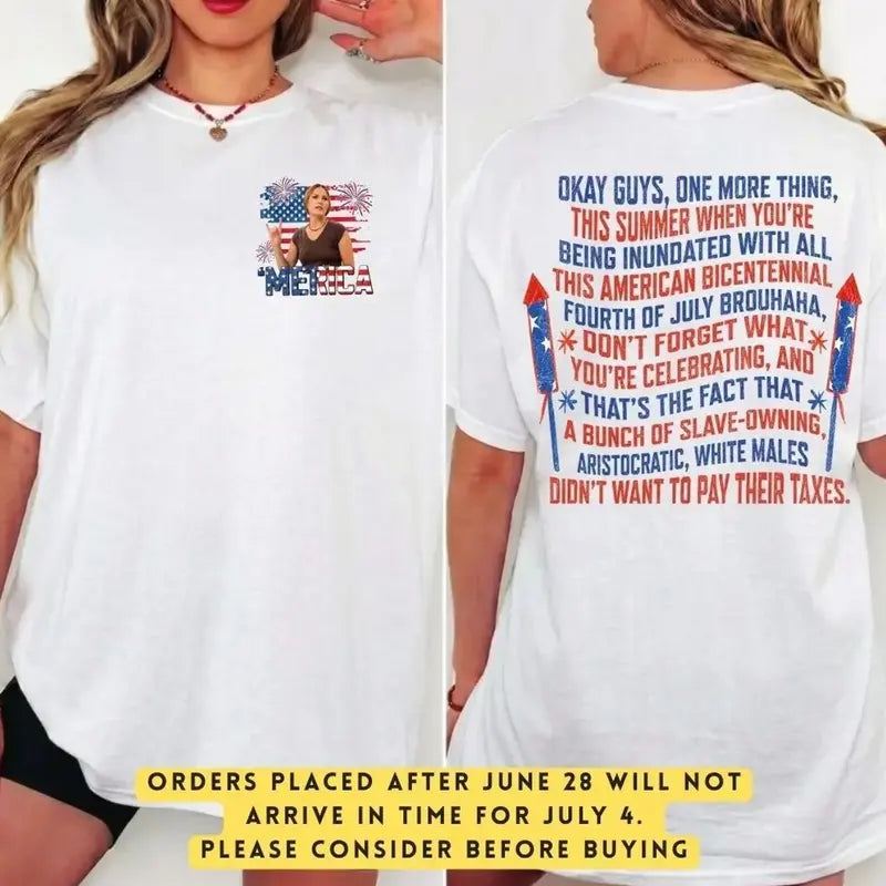 Dazed and Confused Ginny Stroud 4th of July T-Shirt – Two-Sided Retro 70s Cult Film Unisex Graphic Te-Paimax