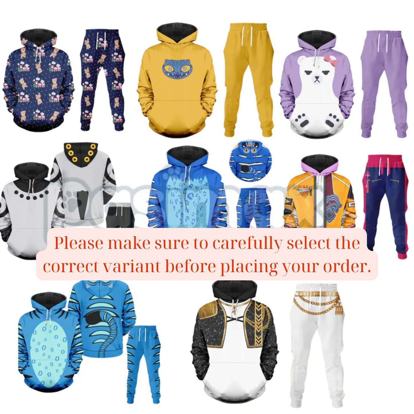 Derpy Tiger K-pop Demon Hunter Hoodie & Joggers Set – Huntrix Cosplay Outfits-Pasimax