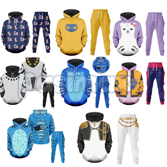 Derpy Tiger K-pop Demon Hunter Hoodie & Joggers Set – Huntrix Cosplay Outfits-Pasimax