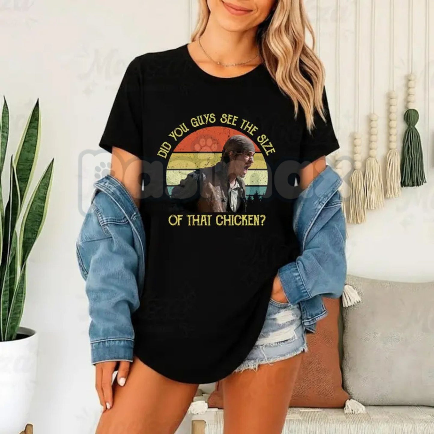 "Did You Guys See The Size of That Chicken?" Tee - Funny Absurd Meme T-Shirt, Viral Chicken Joke Apparel, Random Humor Statement Gift-Pasimax