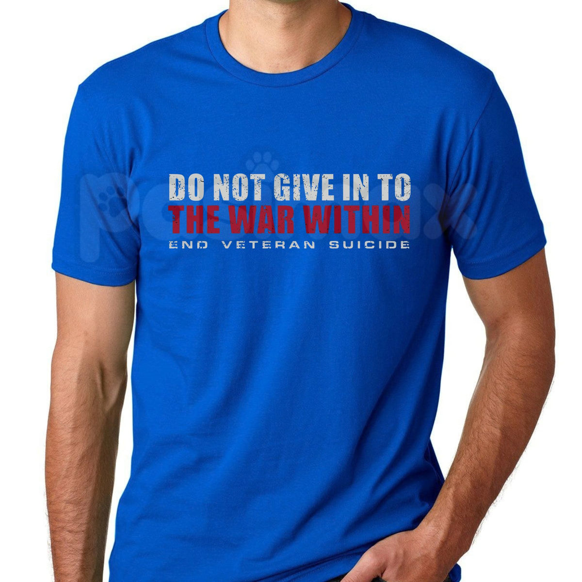"Do Not Give In To The War Within" End Veteran Suicide Graphic Tee for Men-Pasimax