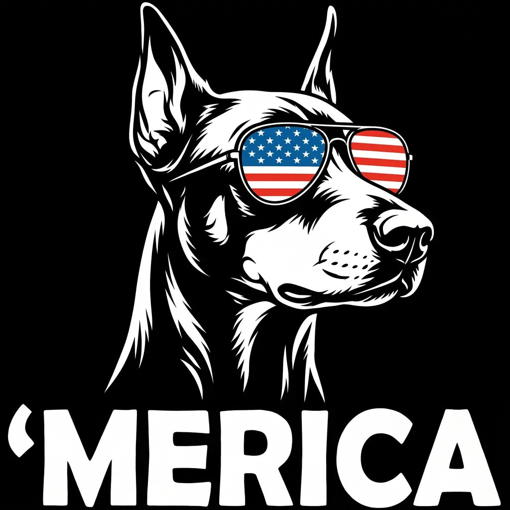 Comfort Colors® Patriotic Dog 4th of July T-Shirt – Funny "Merica" Golden Retriever & Australian Shepherd Shirt, Retro Independence Day Dog Lover Tee