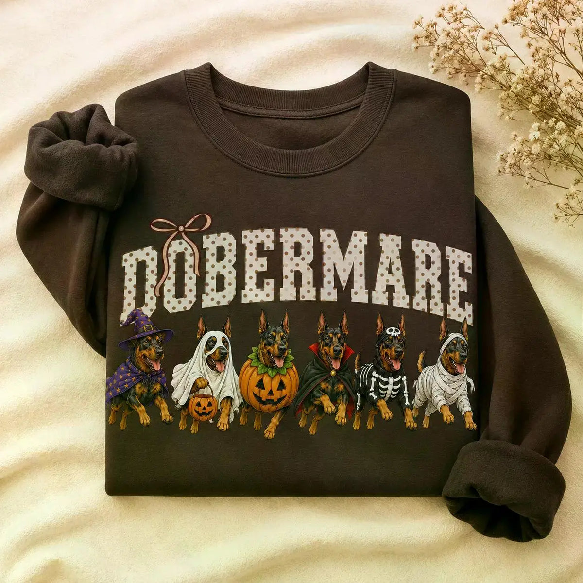 Dark Chocolate 30+ Halloween Dog Breeds Sweatshirt | Dog Mom Fall Crewneck
