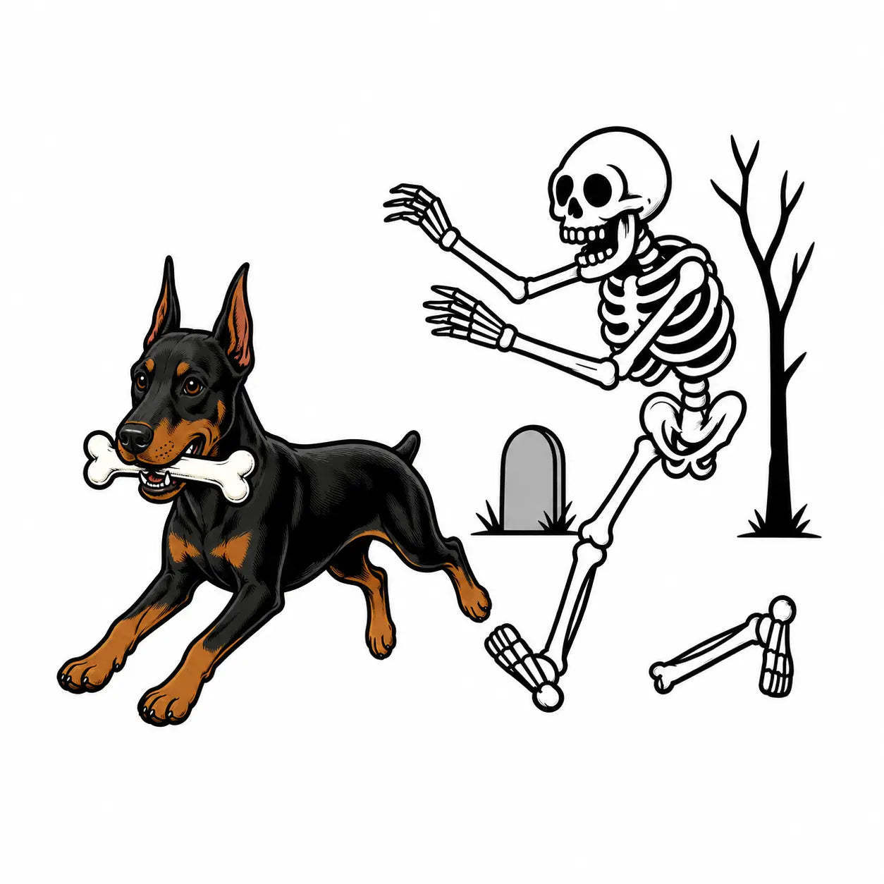 Comfort Colors® Dog Breeds Halloween Skeleton T-Shirt – Funny Spooky Season Pet Lover Graphic Tee, Retro Aesthetic Dog Costume Unisex Top