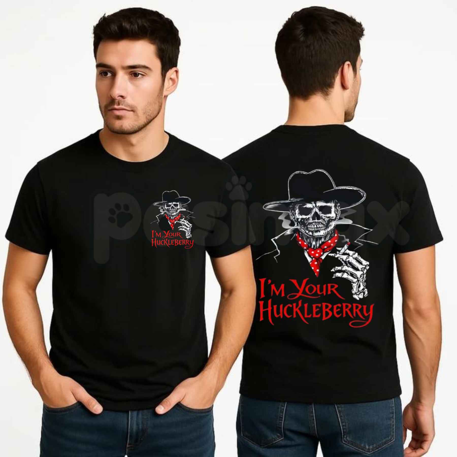 Doc Holliday Im Your Huckleberry Old West Death Dealers Collection T-Shirt – Tombstone Ghost Town Zombie Tee, Western Gothic Horror Unisex Cotton Graphic Shirt-Pasimax