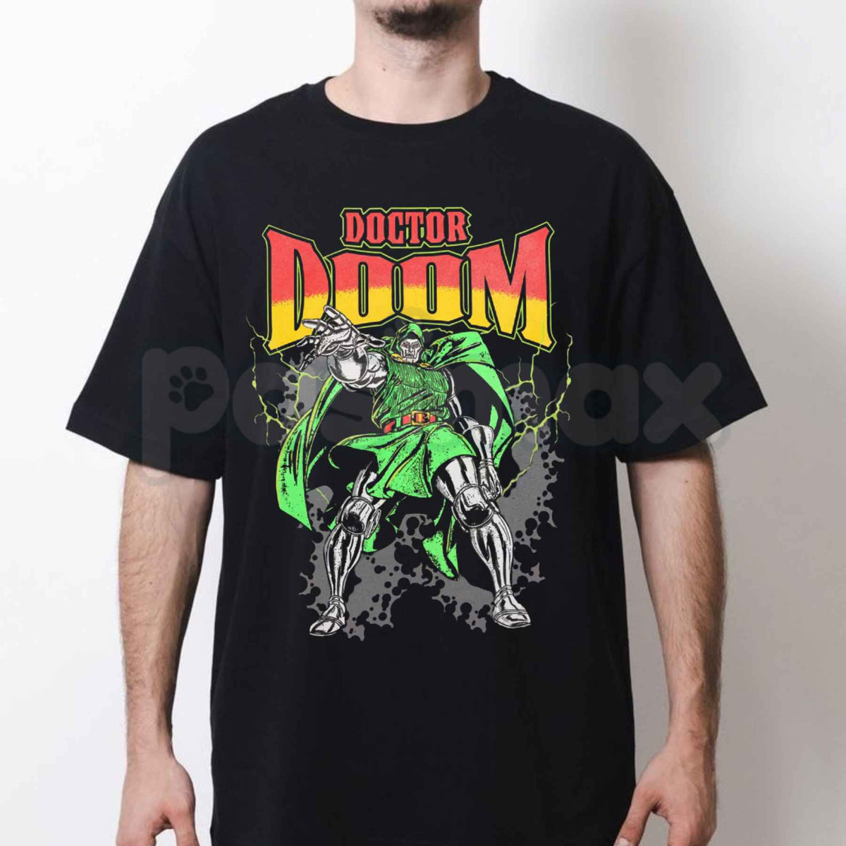 Doctor Doom Graphic T-Shirt – Vintage Marvel Comics Villain Unisex Tee-Pasimax