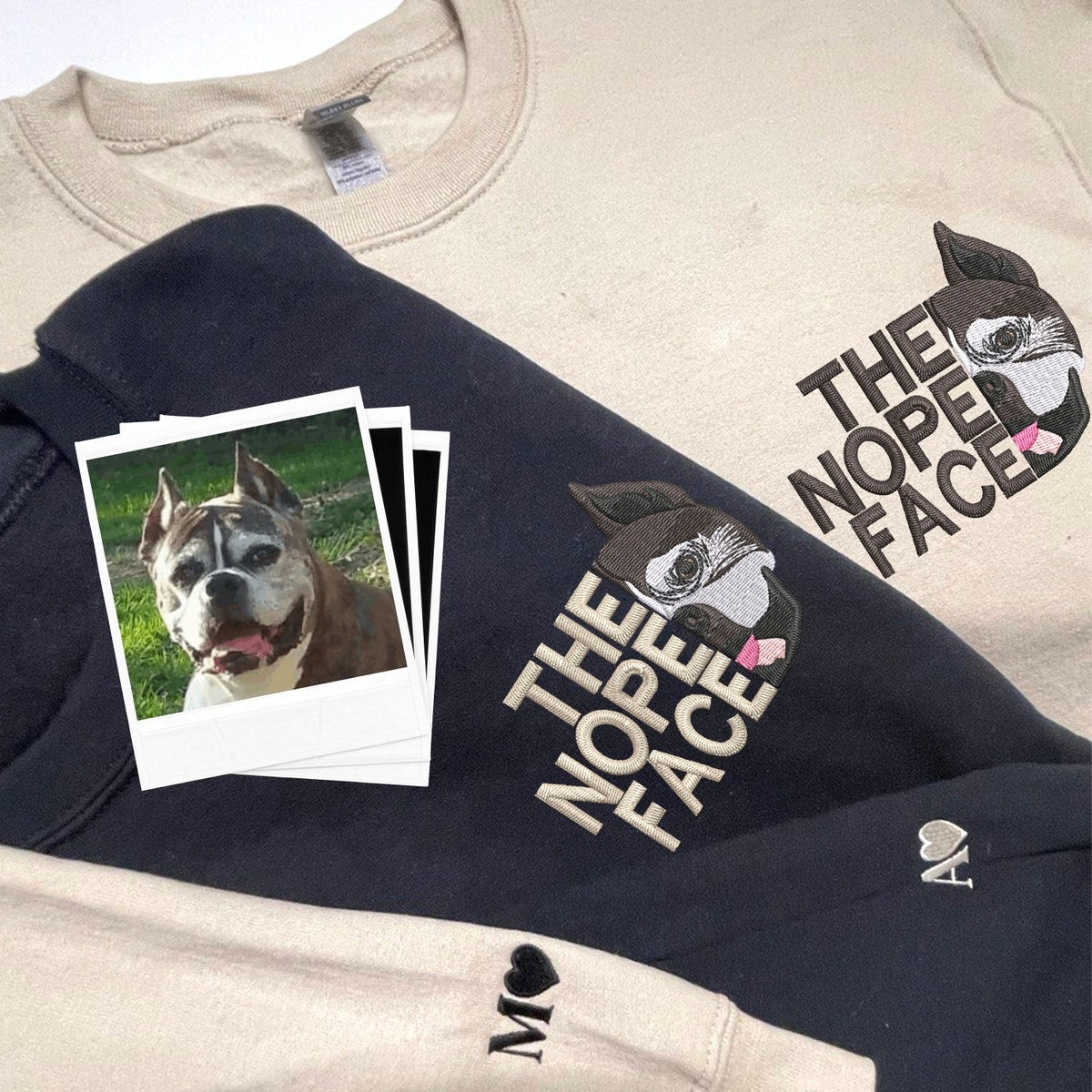 Custom The Nope Face Dog Embroidered Sweatshirt, Custom Pet Face Hoodie, Special Presents For Pet Lover