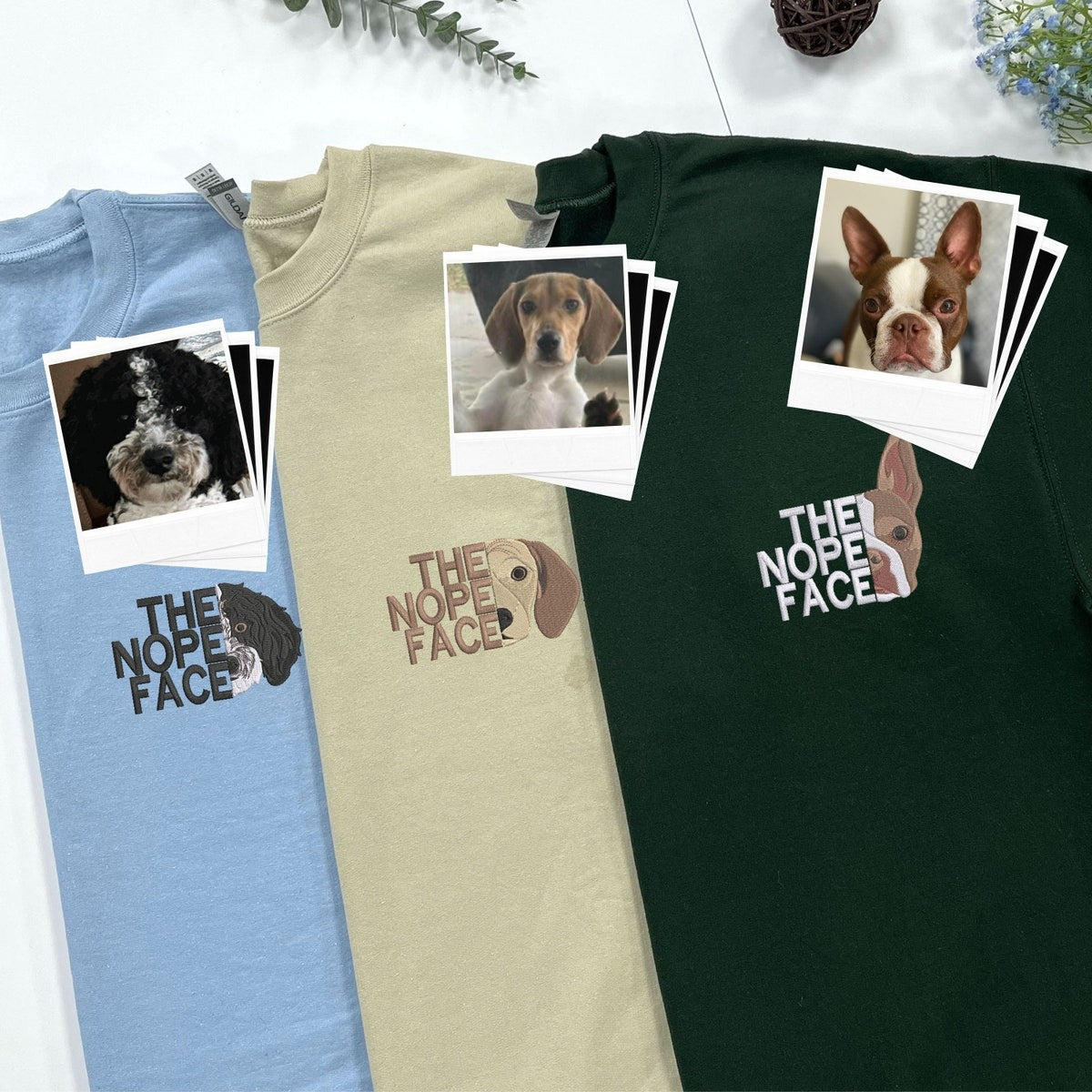 Custom The Nope Face Dog Embroidered Sweatshirt, Custom Pet Face Hoodie, Special Presents For Pet Lover