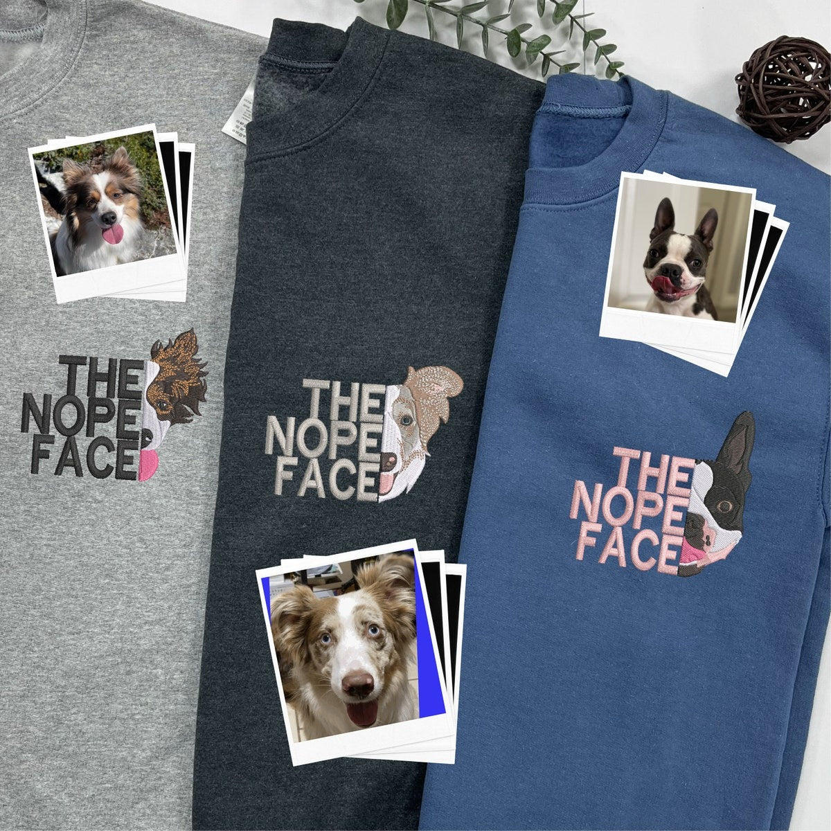 Custom The Nope Face Dog Embroidered Sweatshirt, Custom Pet Face Hoodie, Special Presents For Pet Lover