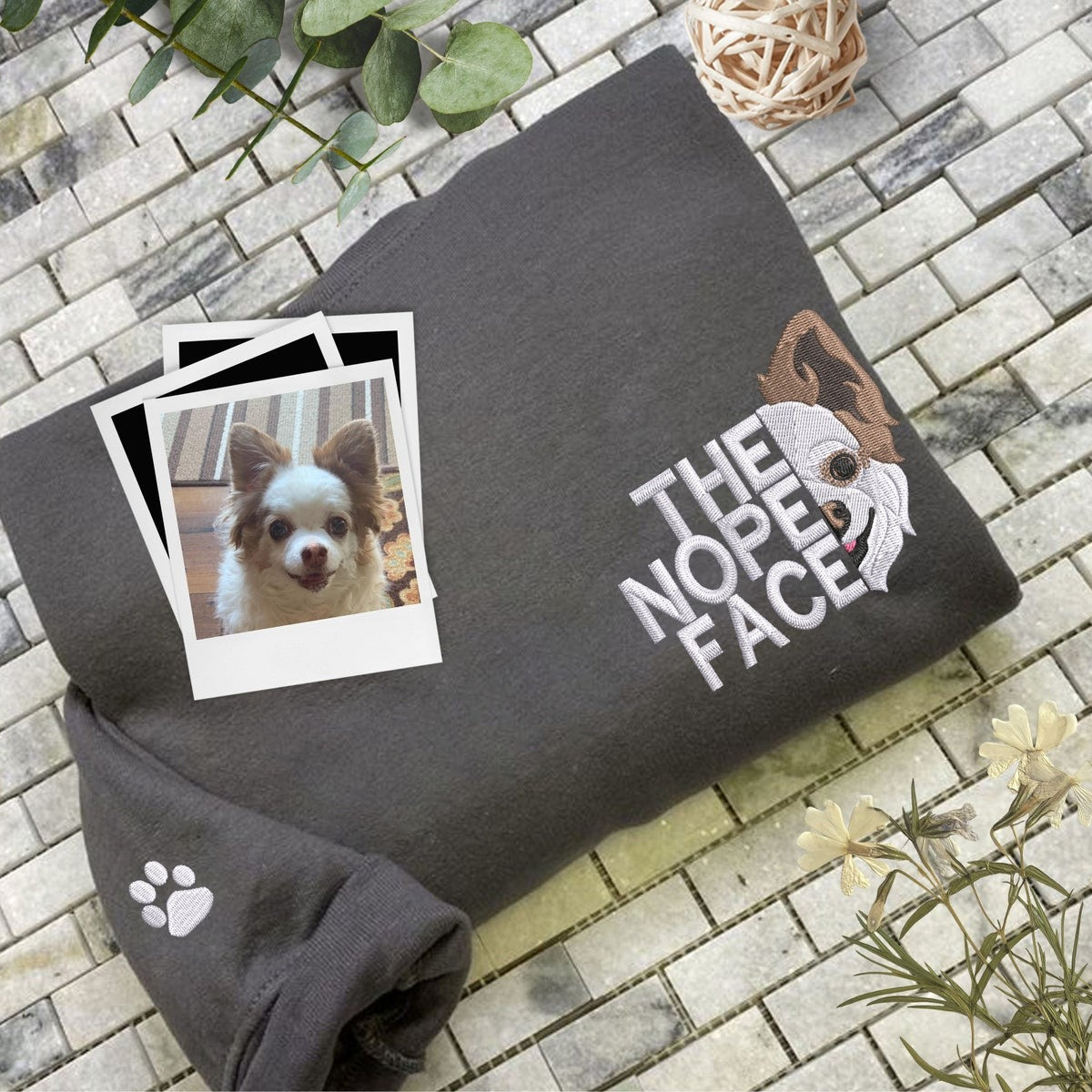 Custom The Nope Face Dog Embroidered Sweatshirt, Custom Pet Face Hoodie, Special Presents For Pet Lover