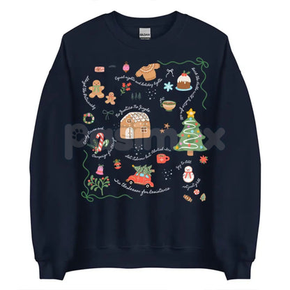 Doodle Christmas Liberal Values Protest Sweatshirt | Political Statement Holiday Crewneck | Progressive Gift-Pasimax