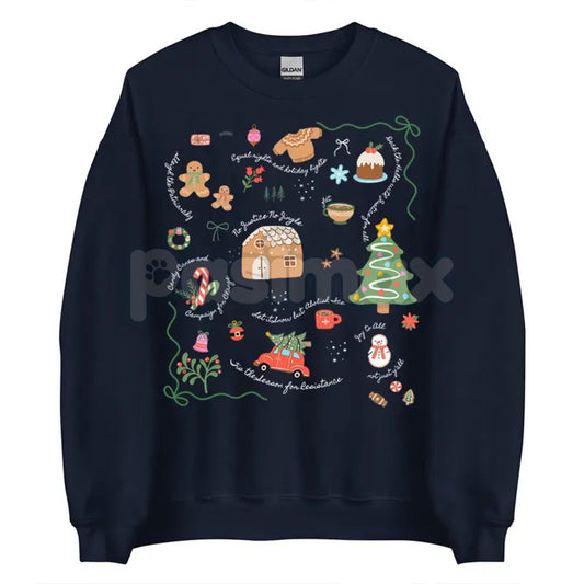 Doodle Christmas Liberal Values Protest Sweatshirt | Political Statement Holiday Crewneck | Progressive Gift-Pasimax