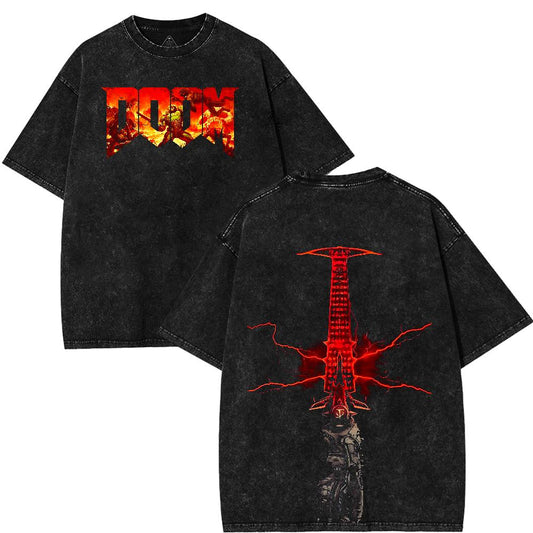 Doom Slayer Crucible Sword Shirt – Vintage Oversized Gamer Tee-Pasimax