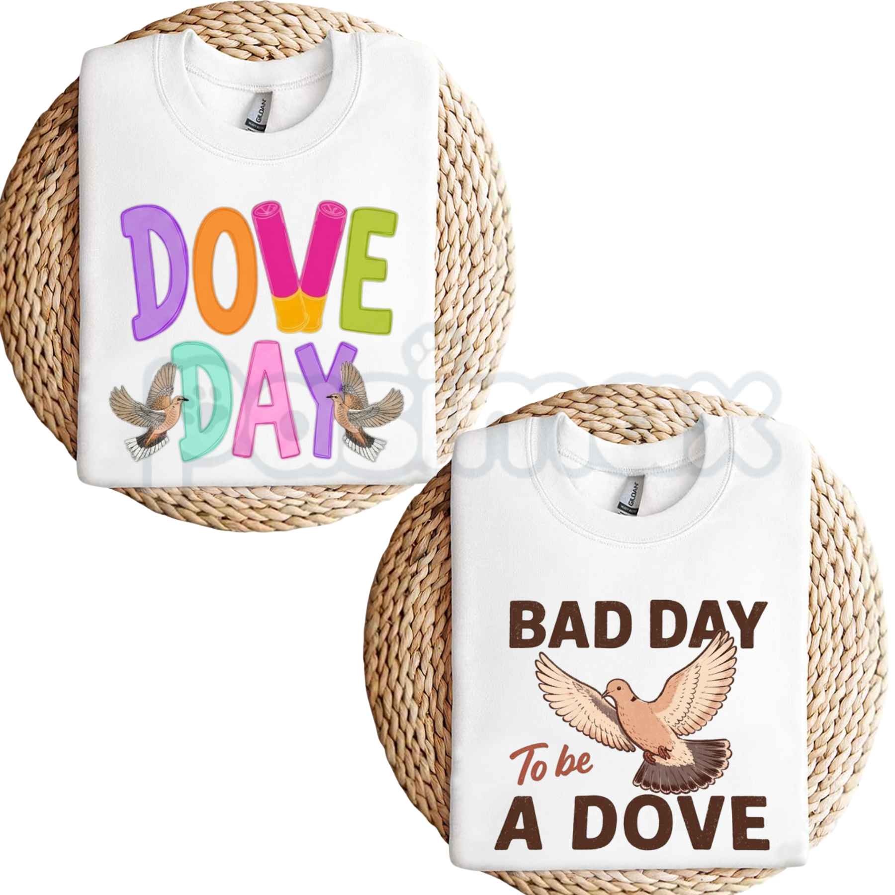 Dove Day T-Shirt – Peaceful Dove Bird Vintage Unisex Cotton Graphic Tee-Pasimax