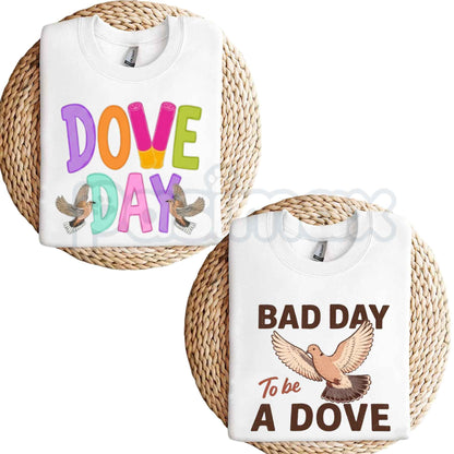 Dove Day T-Shirt – Peaceful Dove Bird Vintage Unisex Cotton Graphic Tee-Pasimax