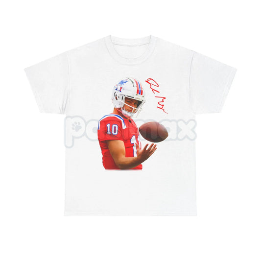 Drake Maye Quarterback T-Shirt - New England Patriots Fan Apparel, NFL Rookie QB Graphic Tee, Unisex Football Gift-Pasimax