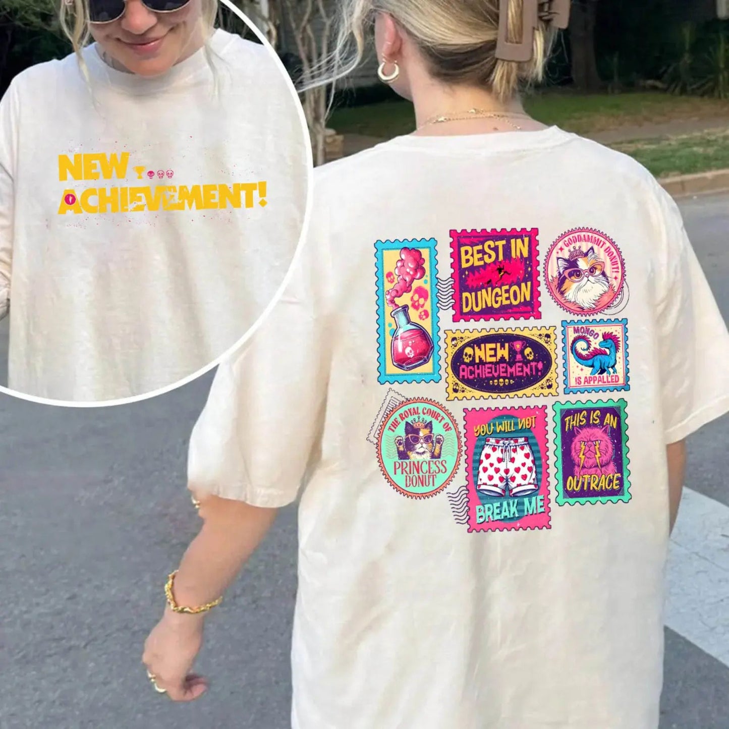 Dungeon Crawler Carl & Princess Donut T-Shirt - Funny LitRPG Fan Apparel, New Achievement Tee-Pasimax