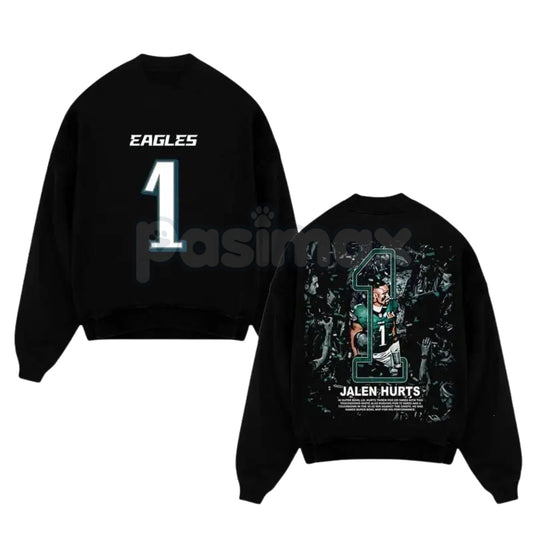 Eagles Nation Jalen Hurts "Fly Eagles Fly" Game Day Cotton Sweatshirt – Premium Fan Apparel-Pasimax