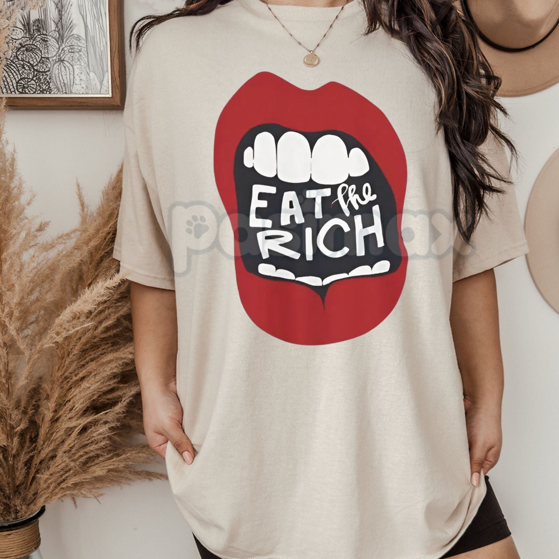 "Eat The Rich" Graphic T-Shirt - Anti-Capitalist Protest Tee, Funny Subversive Streetwear Shirt, Sarcastic Political Statement Apparel-Pasimax