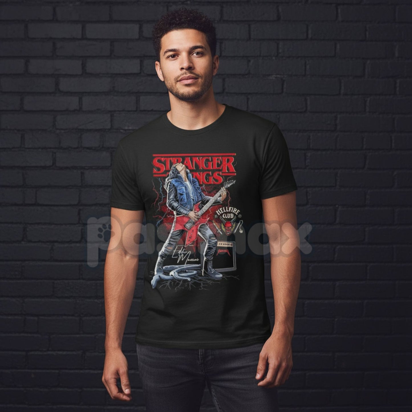 Eddie Munson Tribute T-Shirt - Stranger Things Hellfire Club Leader Tee, Vintage Metal Dungeons & Dragons Apparel, 80s Cult Hero Shirt-Pasimax