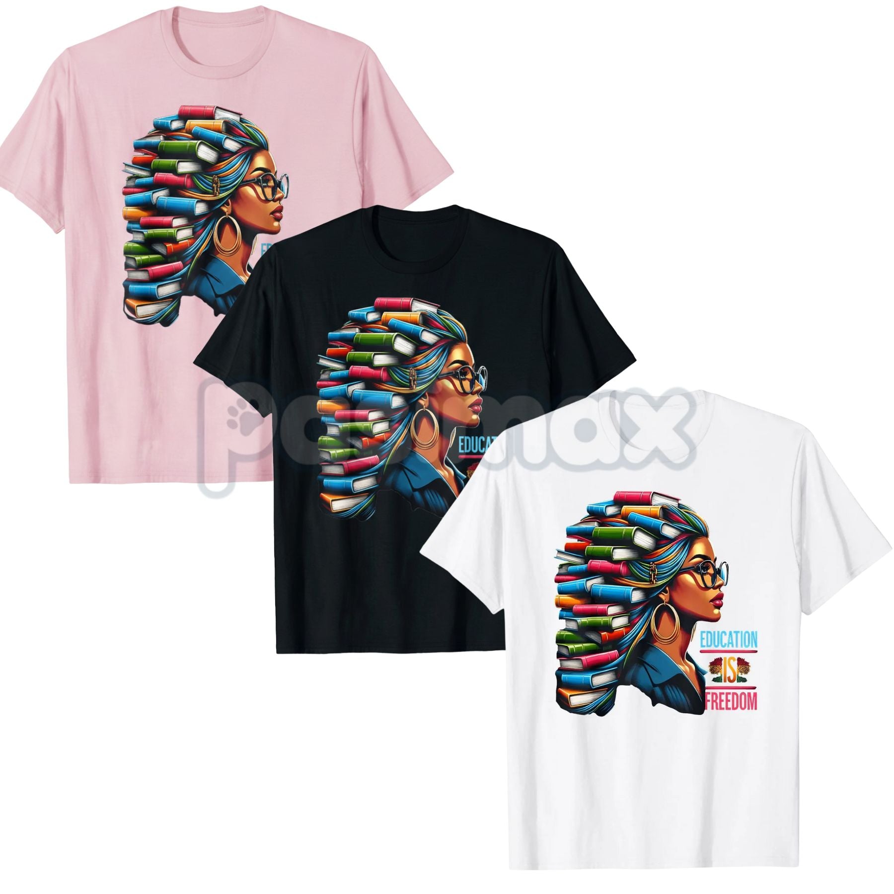 "Education is Free" Black History T-Shirt - Black Teacher Books & Literacy Graphic Tee, Empowering African American Educator Shirt, Premium Heavyweight Scholarly Heritage Top, Black History Month Literacy Gift, Unisex Civil Rights Education Apparel-Pasimax