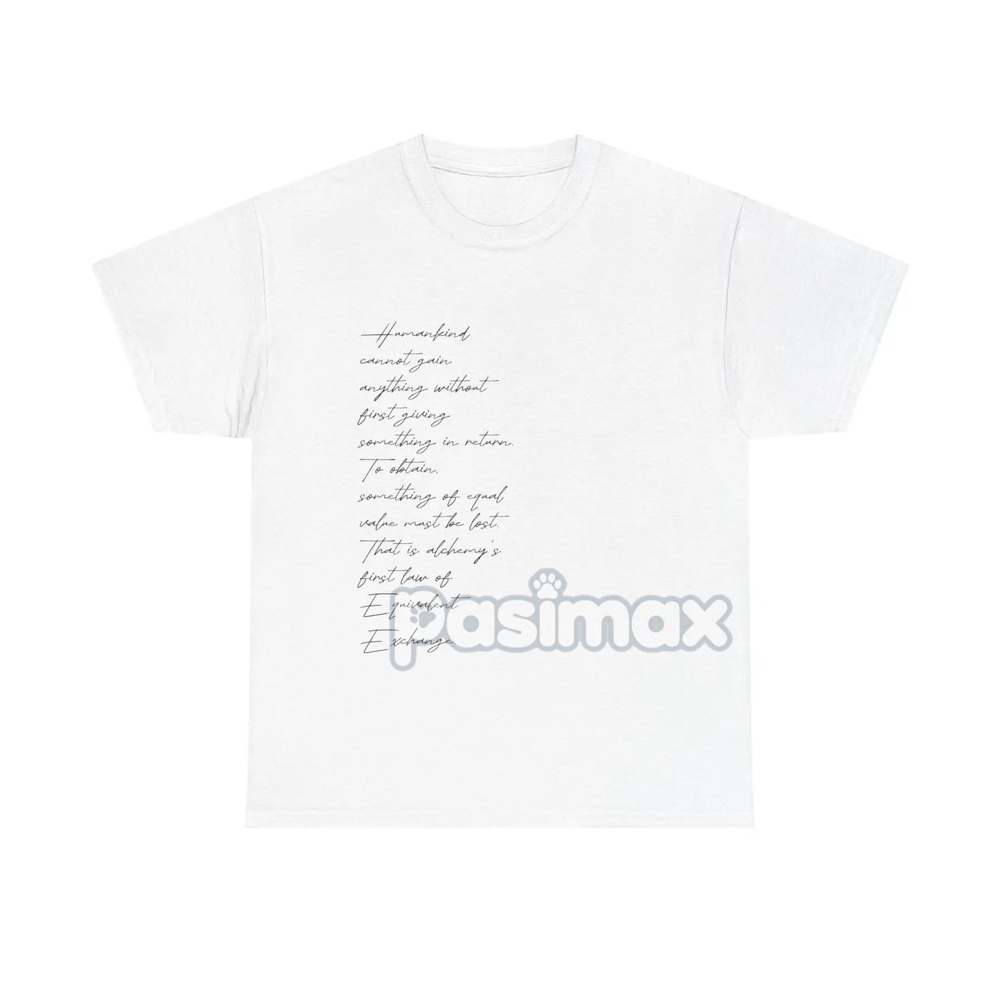 Edward Elric's "Equivalent Exchange" T-Shirt - Fullmetal Alchemist Brotherhood Apparel-Pasimax