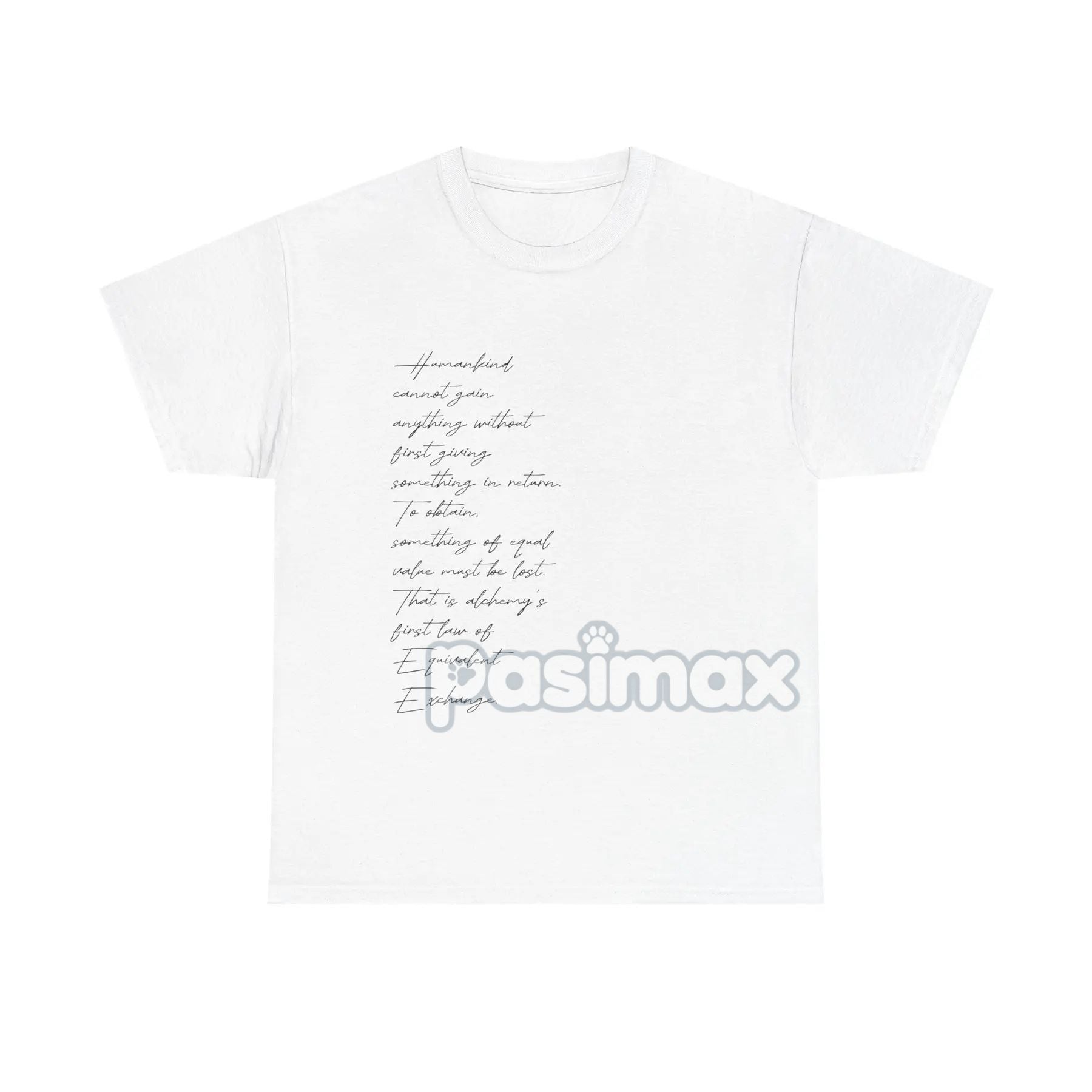 Edward Elric's "Equivalent Exchange" T-Shirt - Fullmetal Alchemist Brotherhood Apparel-Pasimax