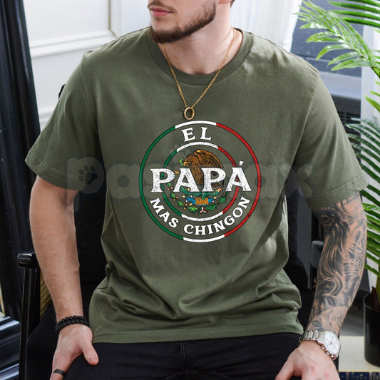 El Papa Mas Chingon T-Shirt – Funny Mexican Father's Day Spanish Novelty Graphic Tee-Pasimax
