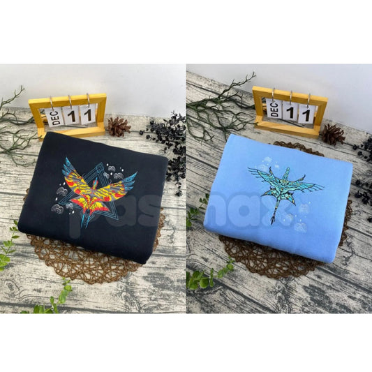 Embroidered Avatar Fire and Ash Sweatshirt – Elemental Crewneck- Pasimax