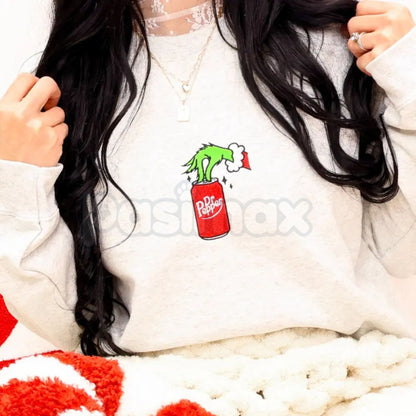 Embroidered Christmas Drink Sweatshirt – Festive Holiday Beverage Crewneck-Pasimax