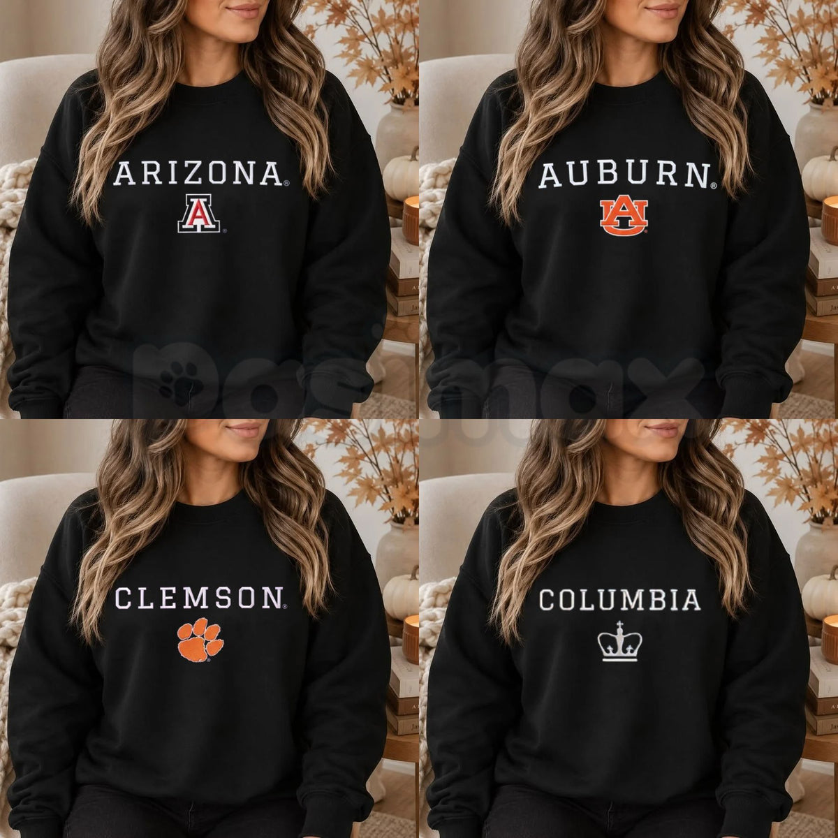 Embroidered College Gameday Sweatshirt – Classic Collegiate Tailgate Crewneck-Pasimax