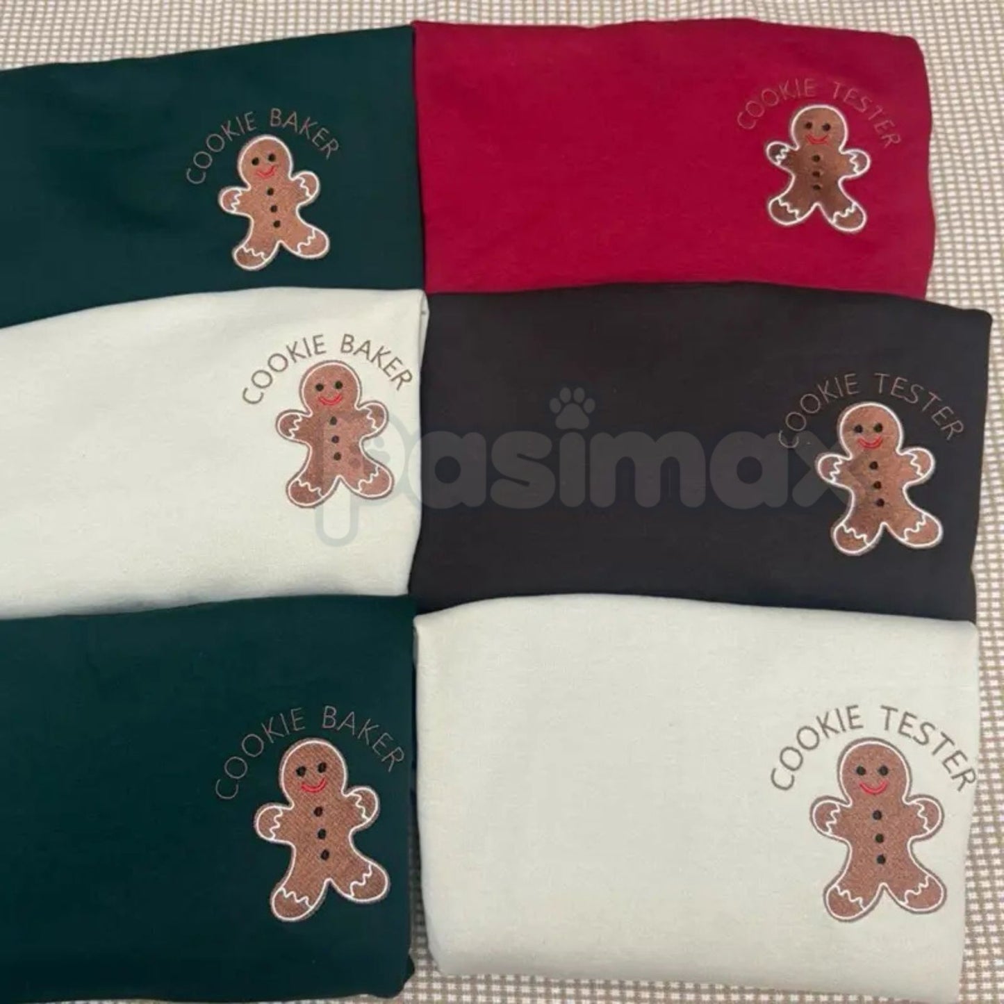 Embroidered "Cookie Baker" or "Cookie Tester" Crewneck – Unisex Christmas Baking Shirt-Pasimax