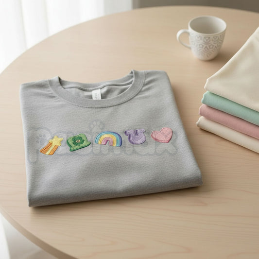 Embroidered Lucky Charm Sweatshirt – St. Patrick’s Day Shamrock & Rainbow Crewneck-Pasimax