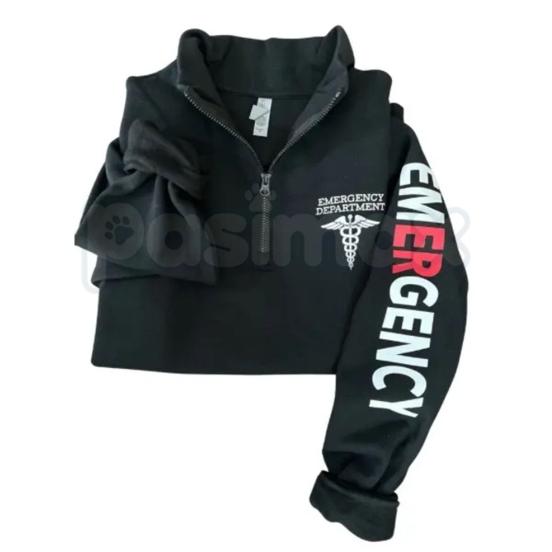 Emergency Department Quarter Zip Sweatshirt | ER Nurse Professional Pullover | ED Trauma Team Fleece | Registered Nurse Gift | Medical Staff Quarter Zip | Hospital Unit Gear | Personalized ER Staff Jacket-Pasimax