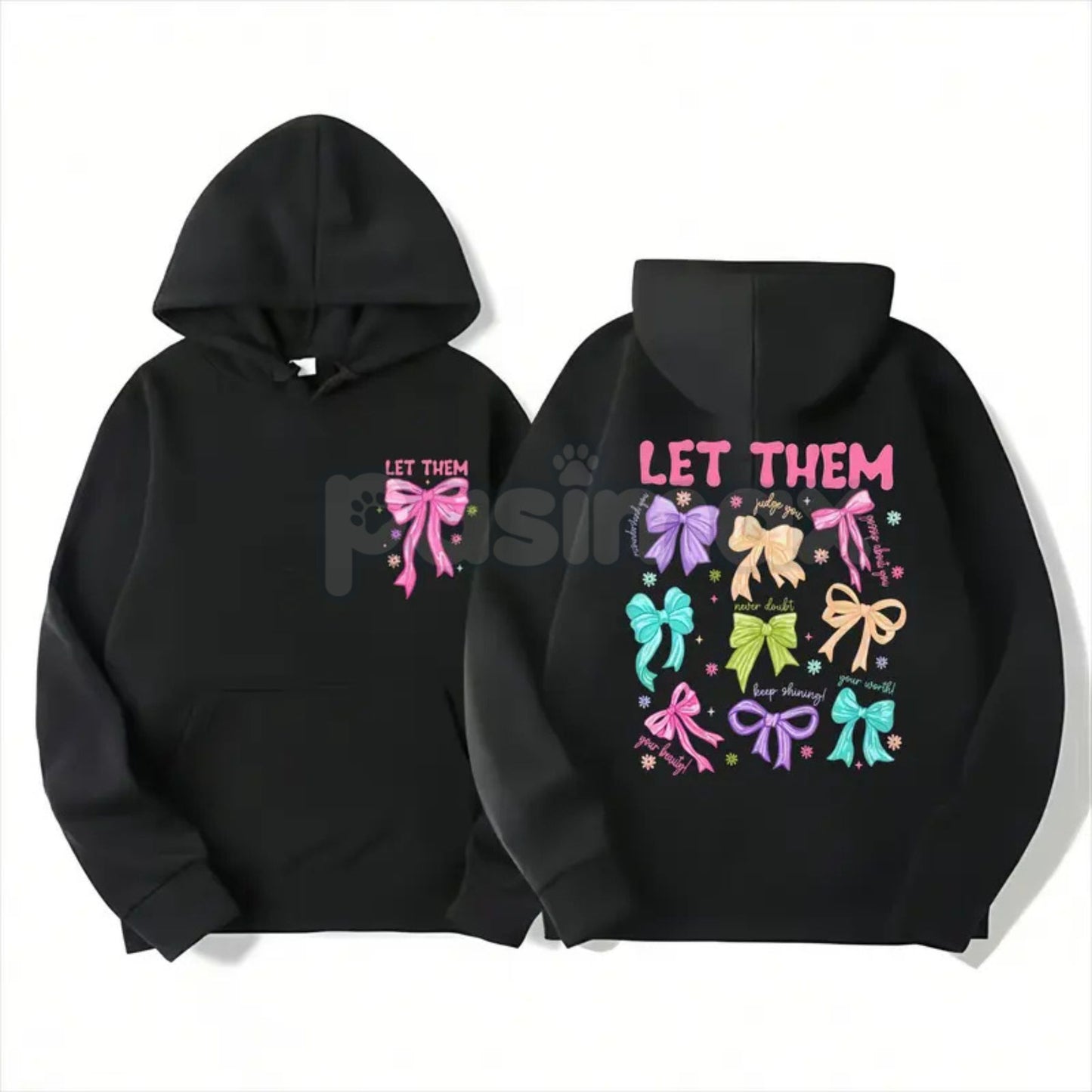 Empowering "LET THEM" Motif Shirt – Stylish Statement Hoodie & Minimalist Motivational Sweatshirt-Pasimax