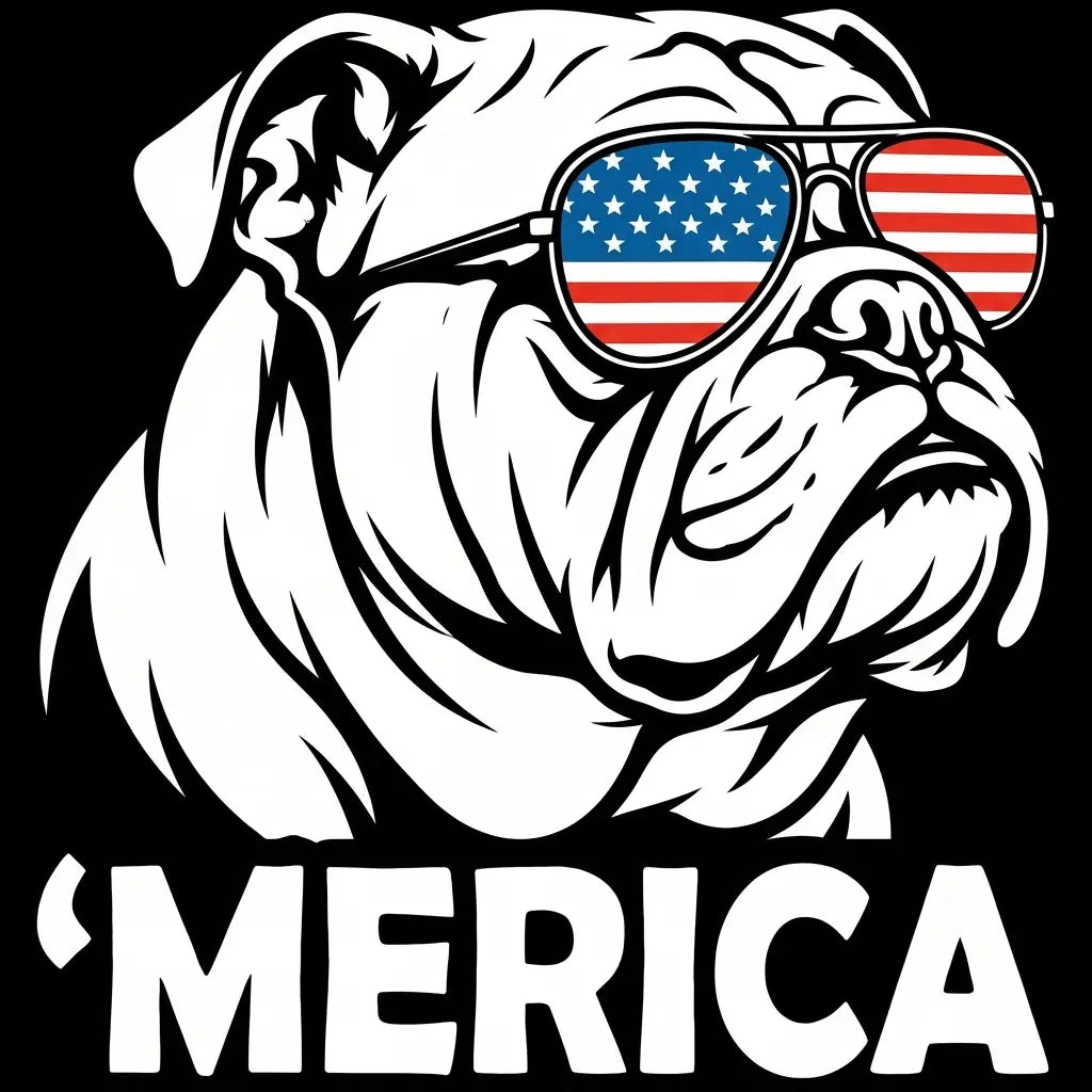 Comfort Colors® Patriotic Dog 4th of July T-Shirt – Funny "Merica" Golden Retriever & Australian Shepherd Shirt, Retro Independence Day Dog Lover Tee