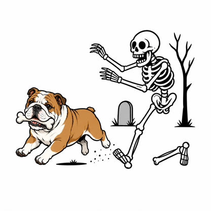Comfort Colors® Dog Breeds Halloween Skeleton T-Shirt – Funny Spooky Season Pet Lover Graphic Tee, Retro Aesthetic Dog Costume Unisex Top