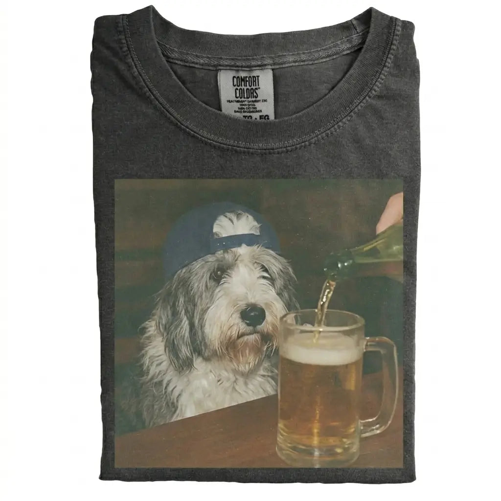 Comfort Colors® Custom Dog Breeds Beer T-Shirt – Vintage 90s Funny Edgy Dog Meme Tee, Aesthetic Brewery Lover Dog Dad Gift Shirt