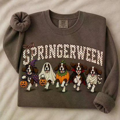 Dark Chocolate 30+ Halloween Dog Breeds Sweatshirt | Dog Mom Fall Crewneck